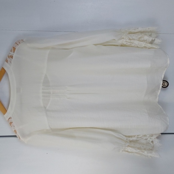 Chico's Womens Cream Camisole open lace Cardigan Set Neutral DAINTY Sz.1P - Picture 6 of 11